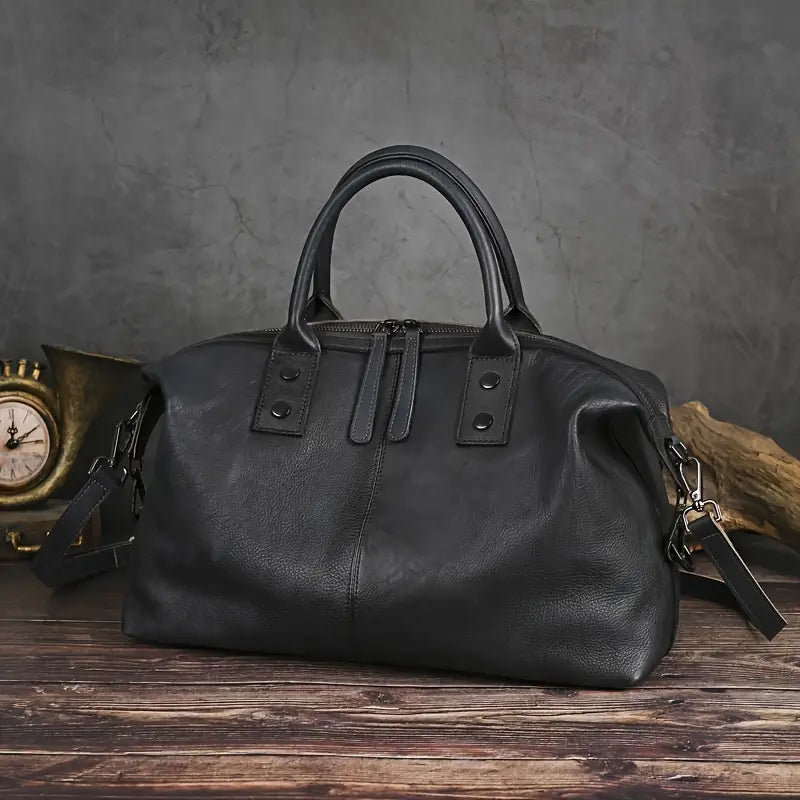 Vintage Brown Leather Handbag for Women